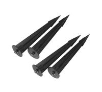HOODANCOS Piquets d'éclairage solaire 4pcs en alliage d'aluminium noir, résistants aux intempéries, compatibles lampes de jardin et lampes torches, pour paysage
