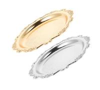 HOODANCOS Plateaux de Service Ronds en Fer Vintage et Organisation Parfumée Lot de 2 Plateau Décoratif Élégant pour Desserts et Snacks pour Fêtes