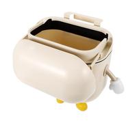 HOODANCOS Poubelle Cuisine Suspendue Seau à Ordures Mural Couvercle en Plastique Beige pour Recyclage des Déchets Domestiques, Grosse Ouverture pour Porte D'armoire