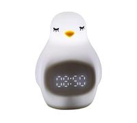 HOODANCOS Réveil en Silicone LED pour Garçon et Filles Fonction Lumineuse et Minuterie, Horloge Numérique Créative pour Étude et Bureau, Design Blanc Moderne