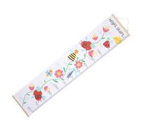 HOODANCOS Toise de Croissance Murale en Tissu Blanc Style Nordique Motif Fleur, Facile à Accrocher et Enroulable pour Rangement, pour Mesurer la Hauteur des Garçon et Filles