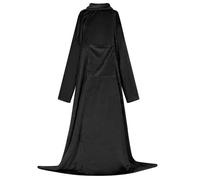 Hoodie couverture Vidaxl en flanelle - Noir, capuche chauffante et grande poche
