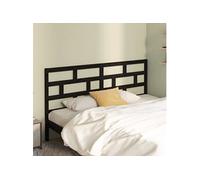 vidaXL Tête de lit Noir 206x4x100 cm Bois massif de pin