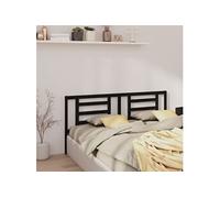 vidaXL Tête de lit Noir - Bois de pin massif 206 cm