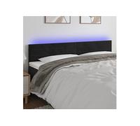 vidaXL Tête de Lit à LED Meuble de Chambre à Coucher Accessoire de Lit Double Tête de Cadre de Lit Intérieur Noir 160x5x78/88 cm Velours