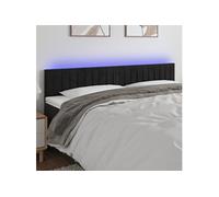 vidaXL Tête de lit LED pour lit double 180x5x78/88 cm Noir Velours