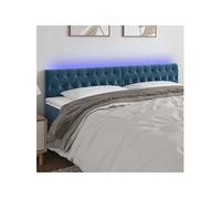 vidaXL Tête de lit LED 180x7x78/88 cm Velours Bleu foncé 3122012