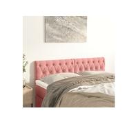 vidaXL Têtes de Lit Meubles de Chambre à Coucher Accessoires de Lit Simple Têtes de Cadre de Lit Intérieur Rose 144x7x78/88 cm Velours
