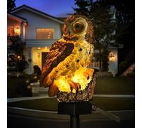 Hoofun Solaire Lampe de Pelouse Hibou, Décoration Jardin Extérieure, Lumière Automatique Imperméable pour Allée, Cour ou Terrasse Énergie Solaire Lamp (Noir)