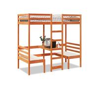 Hoogslaper met bureau en stoelen grenenhout wasbruin 80x200cm3308558