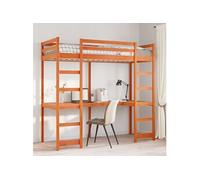 Hoogslaper zonder matras massief grenenhout wasbruin 80x200 cm3308570