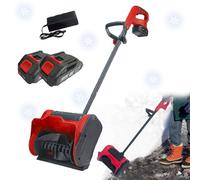 Hooha Pelle à neige sans fil 21 V 32 cm 2 Ah avec interrupteur de sécurité et chargeur poignée avant réglable pour l'extérieur déneigement sur les allées, ponts et trottoirs
