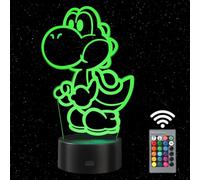HooJtny Lampe Yoshi, Veilleuse Mario LED 3D pour Enfants | 16 Couleurs, USB Rechargeable, Télécommande, Super Mario Party Jamboree