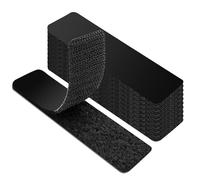 Hook And Loop Tape - Nylon Polyester 10 x 2,5 cm | Sticky Black Strong Pads | Flexible Heavy Duty Double Sided Tape, Long-Lasting Adhesion For Glass, Metal, Wood, 16 Pieces