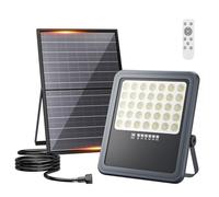 HOOLED Lampe Solaire Extérieur Projecteurs solaires à LED d'extérieur, batterie de grande capacité de 18000 mAh, IP65 étanche, 6500 K, lumières solaires d'extérieur avec télécommande