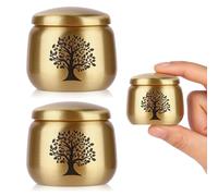 HOOMTREE Lot de 2 Petites Urnes pour Cendres humaines, Souvenirs de crémation pour Humains ou Animaux domestiques, décoration Arbre de Vie pour Adultes, Femmes, Animaux de Compagnie mâles