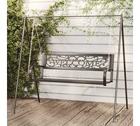 Hoopleep Balancelle d'extérieur en acier et plastique - 125 cm - Résistante aux intempéries - Pour jardin et terrasse - Assise durable