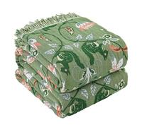HOORDRY Grande Couverture en Coton Bobo pour Canapé et Lit, 100% Muslin Biologique - Couverture Légère Double Face Chaude pour Canapés 3 4 Places, Camping-car et Fauteuil, 230x250CM - Motif Écureuil