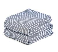 HOORDRY Plaid en mousseline, 100 % coton, jeté décoratif double face, motif géométrique pour housses de canapé et jetés de fauteuil, gaze de coton en 4 couches, convient à toutes les saisons