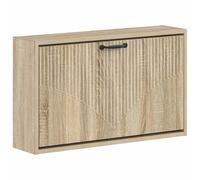 HOORN Armoire à Chaussures Suspendue 71 x 17 x 43 cm Chêne Sonoma | Montage mural, porte réversible, tiroir abaissable, résistant à l'humidité, entretien facile