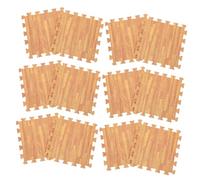 HOOTNEE 12pièces Tapis Mousse à Imbriquer Bois Pour Tapis De Jeu Sécurisés Matelas De Sol Interactifs Pour Décoration Pour Maison