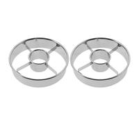 HOOTNEE 2 Pièces Moule à Beignet Rond en Acier Inoxydable | Pâte à Beignet et Pâte à Gâteau, Usage Professionnel, Décoration de Biscuits, Argenté