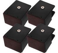 HOOTNEE 4 Pièces Rehausseurs de Meubles Réglables Noirs, Acier Abs, 250 Kg | Largeur 10 à 37mm, Silencieux, Protège les Sols, Baffle Surélevé 3cm, Usage Domestique