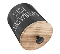 HOOTNEE Boîte de Rangement Plusieurs Styles pour Pastilles de Lave-Vaisselle en Bois Forme Ronde avec Couvercle Hermétique, pour Rangement Polyvalent Plusieurs Styles Plusieurs Styles