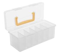 HOOTNEE Boîte de rangement pour outils Organisateur de visserie en plastique avec 6 compartiments amovibles Boîte transparente avec poignée pour petites pièces à l’atelier