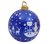 HOOTNEE Boules de Noël Gonflables en PVC Bleu Léger Impression Vive, Décoration Extérieure pour Cour, Design Gonflable Rapide pour Ambiance Festive de Noël