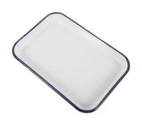 HOOTNEE Émail Blanc Plat Rectangulaire et Service Élégant pour Cuisson | Usage Four, Résiste à L’usure la Déformation, Grosse Capacité, Style Simple