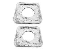 HOOTNEE Lot de 100 Protège Brûleurs pour Gazinière en Aluminium Argenté Léger et Facile à Ranger, Housses Jetables pour Protéger Poêle à Gaz Intérieur