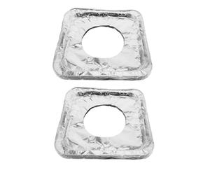 HOOTNEE Lot de 100 Protège Brûleurs pour Gazinière en Aluminium Argenté Léger et Facile à Ranger, Housses Jetables pour Protéger Poêle à Gaz Intérieur