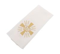 HOOTNEE Nappe Religieuse de Communion en Coton Lin Brodé pour Autel | Croix Centrale Brodée, Tissu Blanc à Toucher Doux, Entretien Facile, pour Rites Sacrés et Maison