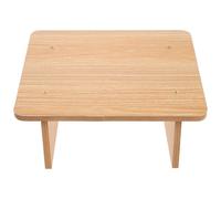 HOOTNEE Petit Marche Pied en Bois Massif Beige, Repose-pieds Robuste Antidérapant pour Bureau, Tabouret Simple et Élégant Bureau, pour Posture Confortable