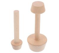 HOOTNEE Poussoir Tartelette Double Face en Bois 2pcs, Moule à Tartelettes Miniature Surface Lisse, Outil Pâtisserie pour DIY Baking à Domicile