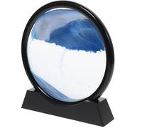 HOOTNEE Sablier Décoratif Bleu Peinture sur Sable 3D et Mouvement Liquide, Design Élégant en Abs, pour Bureau et Étagère, Cadeau Relaxant pour Garçon et Filles et Seniors