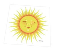 HOOTNEE Stickers Muraux Nature Soleil en Pvc, Autocollant Soleil Jaune Amovible, Décor Mural pour Salon et Chambre D’garçon et Filles, Style Créatif