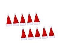 HOOWIFFY 36 Pièces Housses Couverts de Mini Chapeau de Noël, Décorations de Table Festives Rouges et Blanches, Étuis pour Couteaux et Fourchettes pour Fêtes de Noël et Repas en