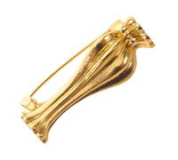 HOOWIFFY Broche Vase à Fleurs Dorée en Alliage, Design Floral Artistique | Remplace Naturelles, Style Élégant, Usage Anniversaire et Événement Spécial, Finition Or