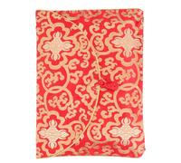 HOOWIFFY Enveloppe Rouge en Brocart de Soie A4 avec Nœud Chinois, Pochette Multifonction pour Rangement D’écritures Bouddhistes, Organisateur Élégant et Présent Traditionnel Chinois
