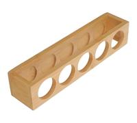 HOOWIFFY Étagère de Rangement pour Organiser Vos Flacons D'huiles Essentielles en Bambou pour Huiles Essentielles sans Bavures Beige 5 Trous Support Portable
