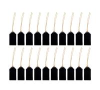 HOOWIFFY Étiquettes Suspendues Rectangulaires Tableau Effaçable Lot de 20 en Bois Foncé Double Face pour Décoration Murale et Projets Créatifs