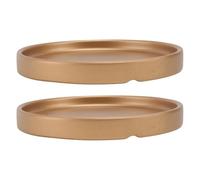 HOOWIFFY Lot de 2 Plateaux de Pot de Fleurs en Céramique 15x15x1,8cm pour Pot Plante Extérieur Plateau Rond pour Balcon et Fête