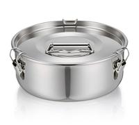 HOOWIFFY Moule à Tarte en Acier Inoxydable Robuste pour Cuisson la Vapeur, Poêle à Pudding Argentée Pâtisserie et Cuisson de Pains Vapeur