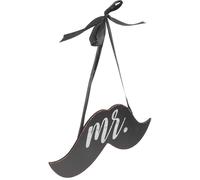 HOOWIFFY Pancarte Mariage en Bois Foncé avec Ruban Créatif pour Décoration Porte Entrée et Extérieur, Accessoire pour Décoration Extérieure de Fête et Maison