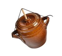 HOOWIFFY Pot de Fermentation en Céramique 1,3l Couvercle Auto-pressurisant, Surface Lisse et Design Créatif pour Conservation Saine des Aliments Cuisine