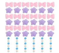 HOOWIFFY Rideau de Porte en Peluche 3D pour Chambre Fille, Décoration Kawaii Nœuds, Étoiles et Boules, Installation sans Perçage, pour Chambre de Princesse