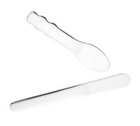 HOOWIFFY Spatules Cosmétiques Portable et Sûr en Acier Inoxydable Argenté Lot de 2 Style Compact pour Soins Peau et Application de Masque Visage