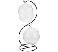HOOWIFFY Vase à Poisson en Verre avec Support en Fer, Design Rond Pratique sans Bavures, Décoration Intérieure Élégante pour Aquarium de Table et Jardin